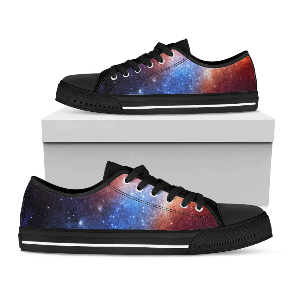 Fiery Universe Nebula Galaxy Space Print Black Low Top Sneakers