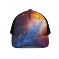 Fiery Universe Nebula Galaxy Space Print Black Mesh Trucker Hat