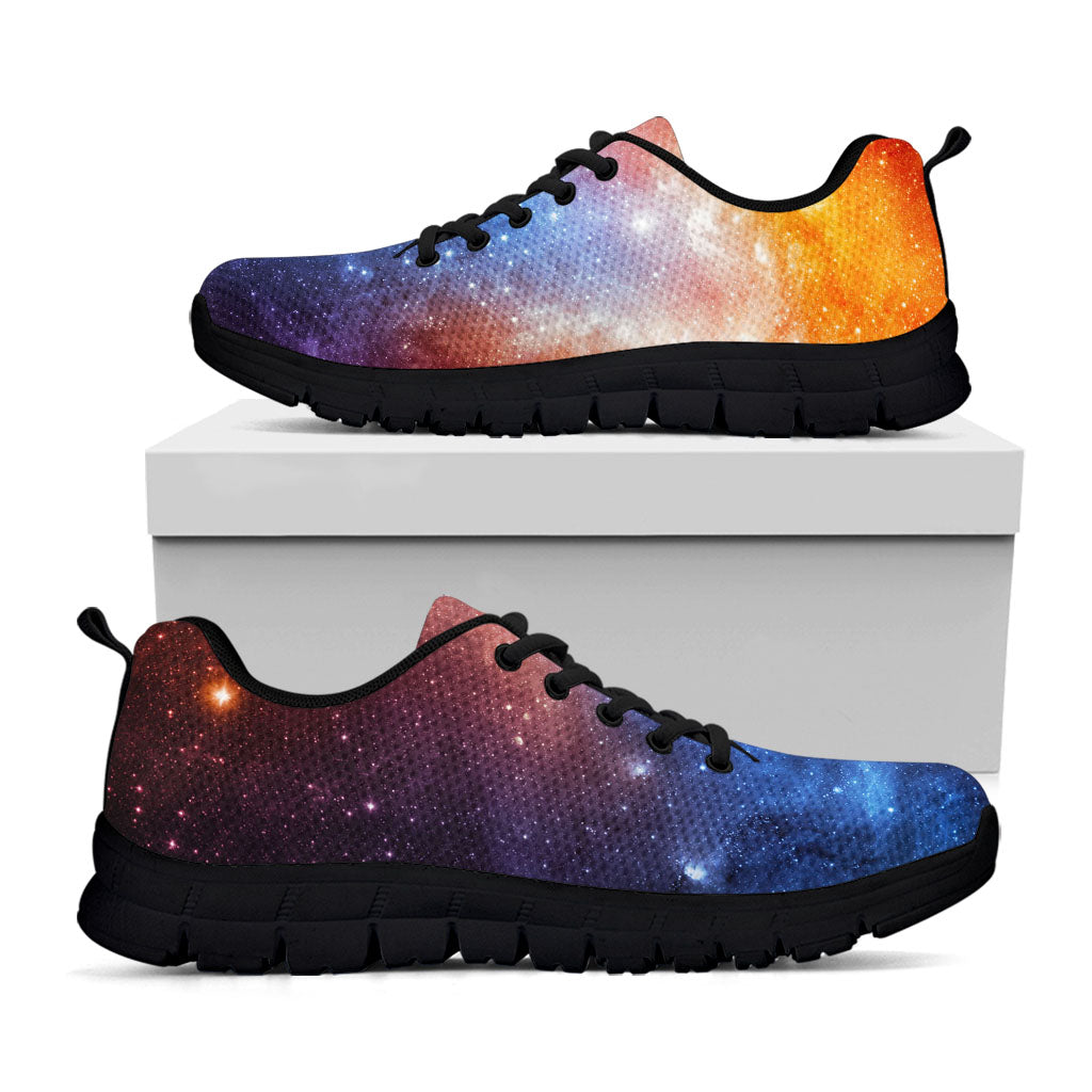 Fiery Universe Nebula Galaxy Space Print Black Running Shoes