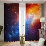 Fiery Universe Nebula Galaxy Space Print Blackout Pencil Pleat Curtains