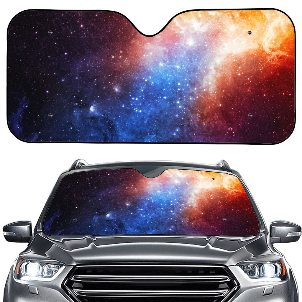 Fiery Universe Nebula Galaxy Space Print Car Windshield Sun Shade