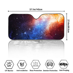 Fiery Universe Nebula Galaxy Space Print Car Windshield Sun Shade