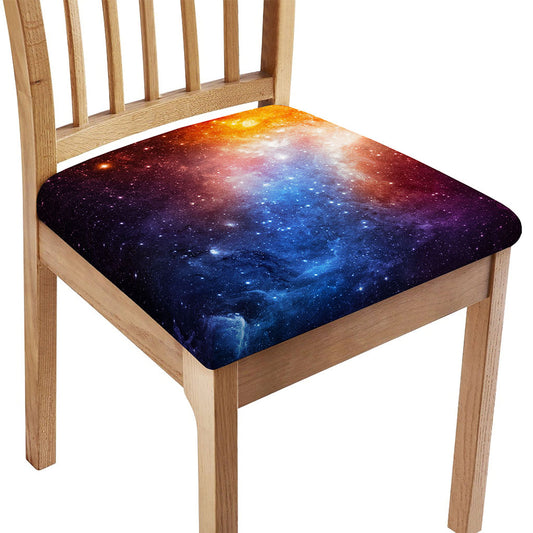 Fiery Universe Nebula Galaxy Space Print Chair Cushion Cover