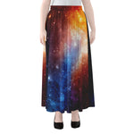 Fiery Universe Nebula Galaxy Space Print Chiffon Maxi Skirt