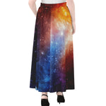 Fiery Universe Nebula Galaxy Space Print Chiffon Maxi Skirt