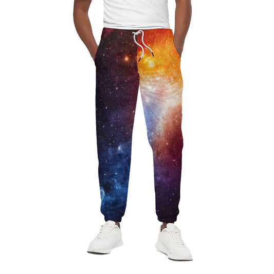 Fiery Universe Nebula Galaxy Space Print Cotton Pants