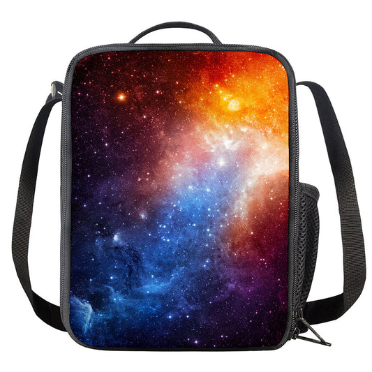 Fiery Universe Nebula Galaxy Space Print Crossbody Lunch Bag