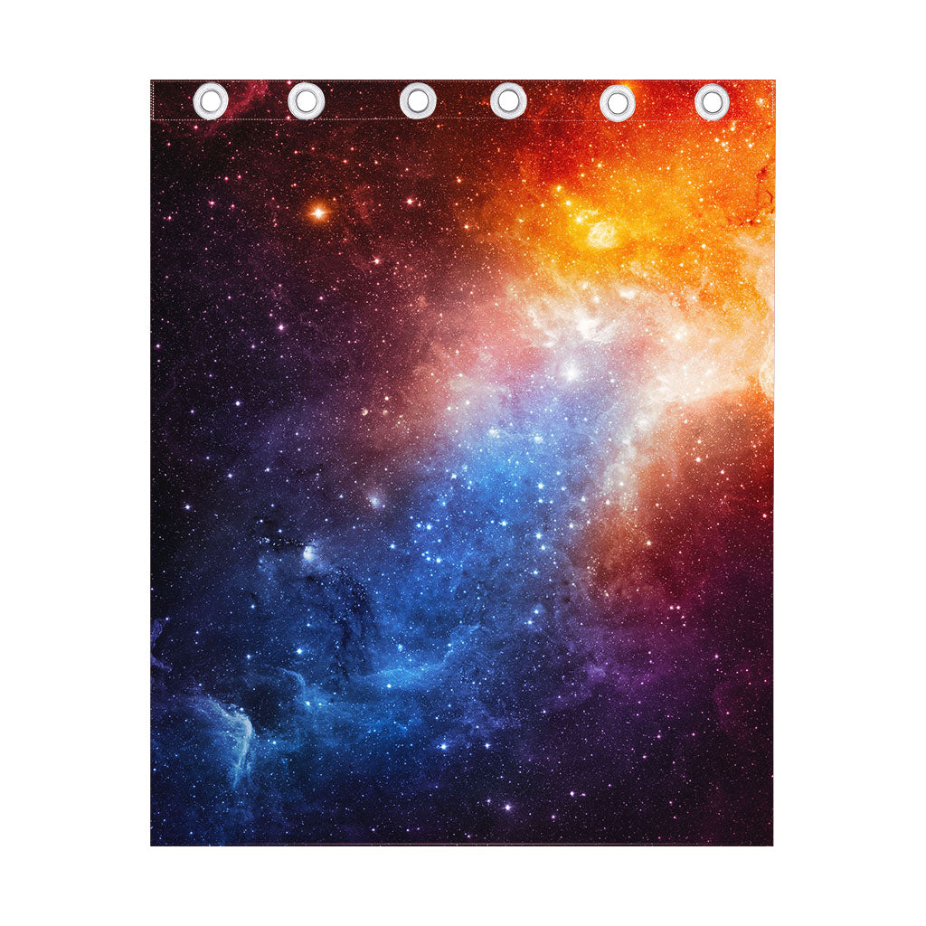 Fiery Universe Nebula Galaxy Space Print Curtain