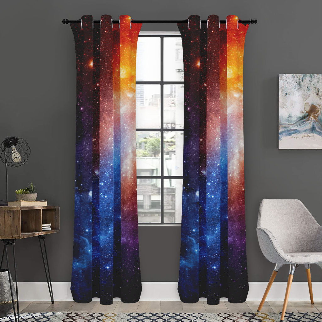 Fiery Universe Nebula Galaxy Space Print Curtain