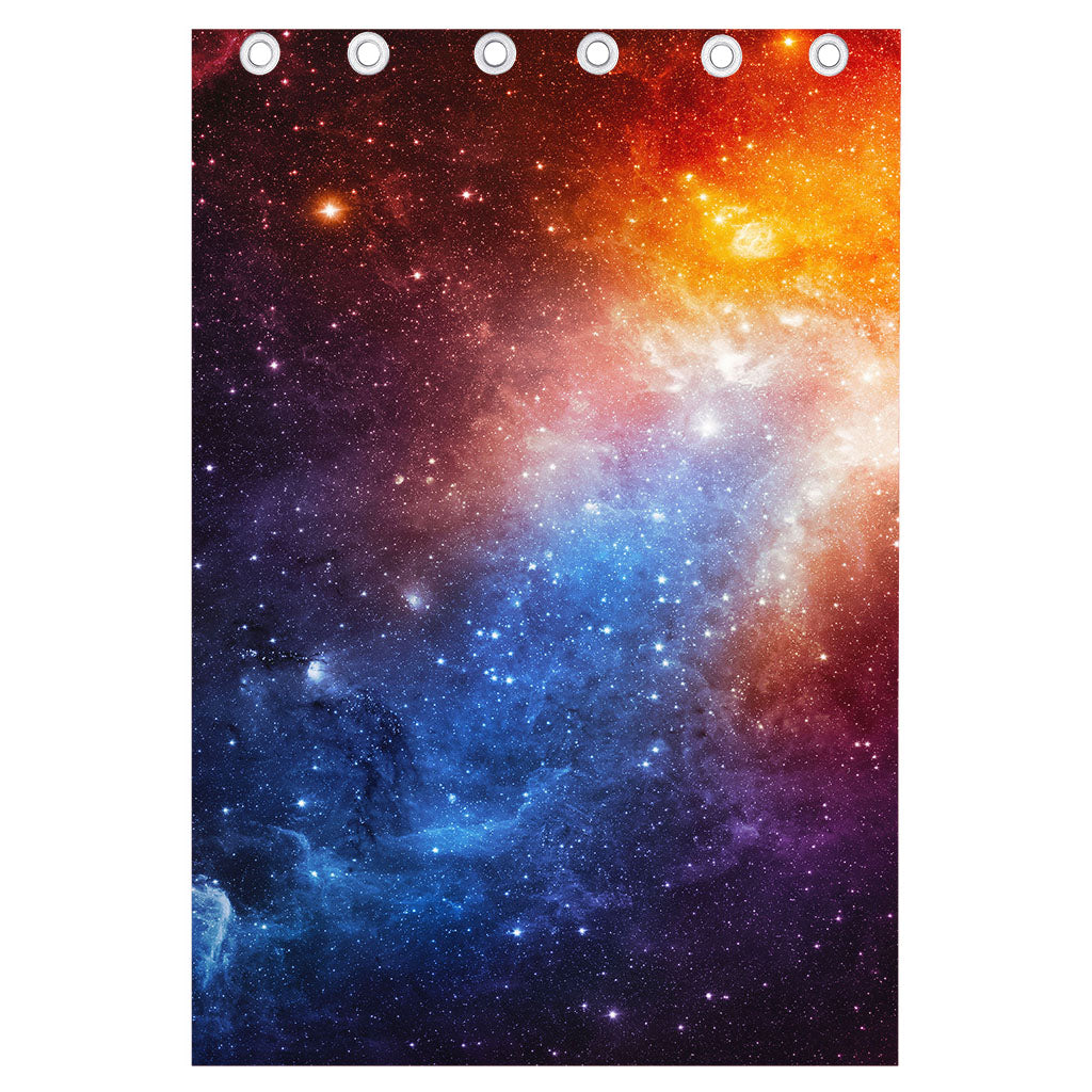 Fiery Universe Nebula Galaxy Space Print Curtain