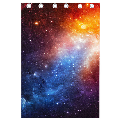 Fiery Universe Nebula Galaxy Space Print Curtain