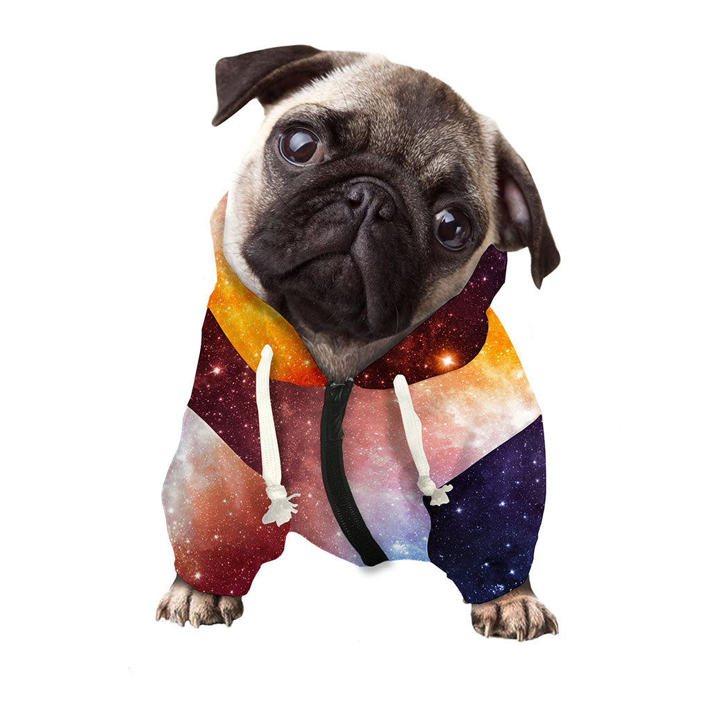 Fiery Universe Nebula Galaxy Space Print Dog Zip Up Hoodie