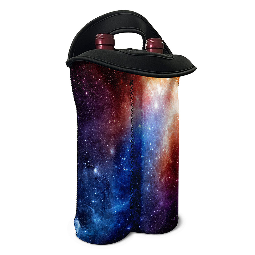 Fiery Universe Nebula Galaxy Space Print Double Neoprene Wine Tote
