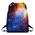 Fiery Universe Nebula Galaxy Space Print Drawstring Backpack