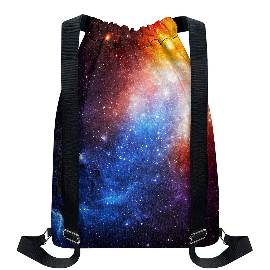 Fiery Universe Nebula Galaxy Space Print Drawstring Backpack