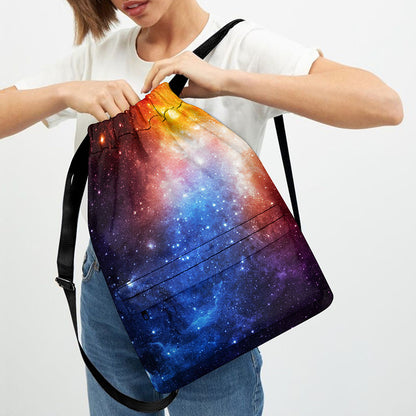 Fiery Universe Nebula Galaxy Space Print Drawstring Backpack
