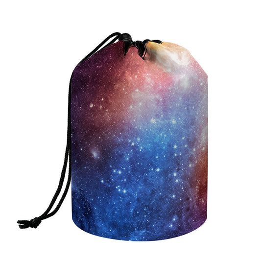 Fiery Universe Nebula Galaxy Space Print Drawstring Makeup Bag
