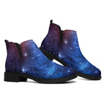 Fiery Universe Nebula Galaxy Space Print Flat Ankle Boots