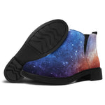 Fiery Universe Nebula Galaxy Space Print Flat Ankle Boots