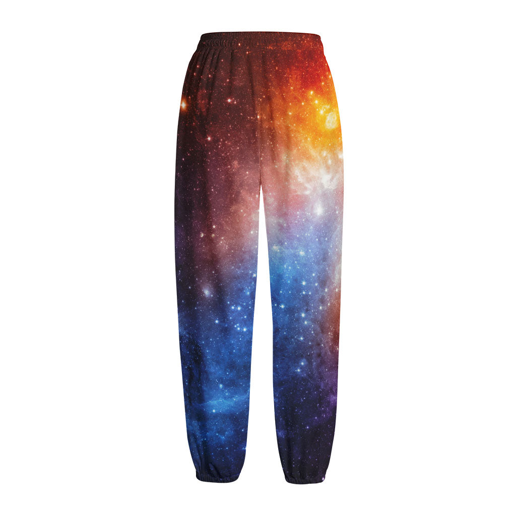 Fiery Universe Nebula Galaxy Space Print Fleece Lined Knit Pants