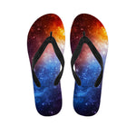 Fiery Universe Nebula Galaxy Space Print Flip Flops