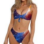 Fiery Universe Nebula Galaxy Space Print Front Bow Tie Bikini