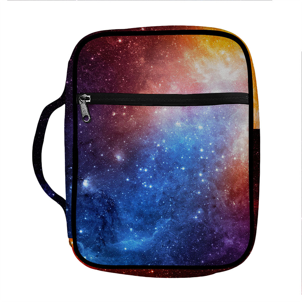 Fiery Universe Nebula Galaxy Space Print Front Pocket Bible Bag