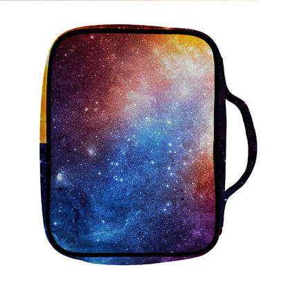 Fiery Universe Nebula Galaxy Space Print Front Pocket Bible Bag