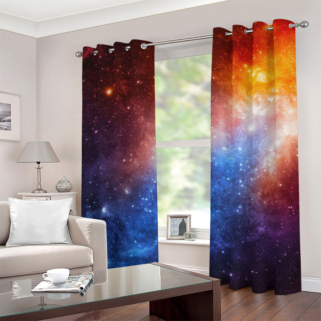 Fiery Universe Nebula Galaxy Space Print Grommet Curtains