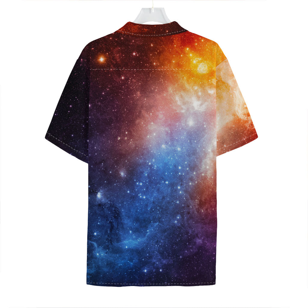 Fiery Universe Nebula Galaxy Space Print Hawaiian Shirt