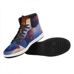Fiery Universe Nebula Galaxy Space Print High Top Leather Sneakers