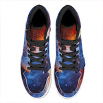 Fiery Universe Nebula Galaxy Space Print High Top Leather Sneakers