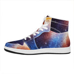 Fiery Universe Nebula Galaxy Space Print High Top Leather Sneakers