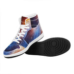 Fiery Universe Nebula Galaxy Space Print High Top Leather Sneakers