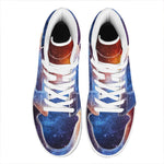 Fiery Universe Nebula Galaxy Space Print High Top Leather Sneakers