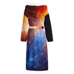 Fiery Universe Nebula Galaxy Space Print Hooded Bathrobe