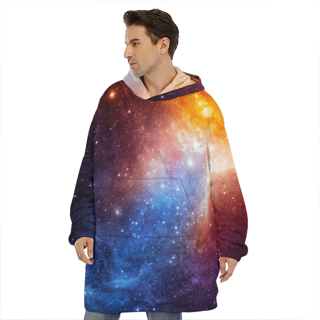 Fiery Universe Nebula Galaxy Space Print Hoodie Blanket
