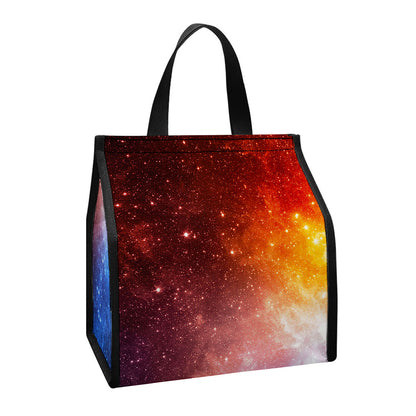 Fiery Universe Nebula Galaxy Space Print Insulated Lunch Tote