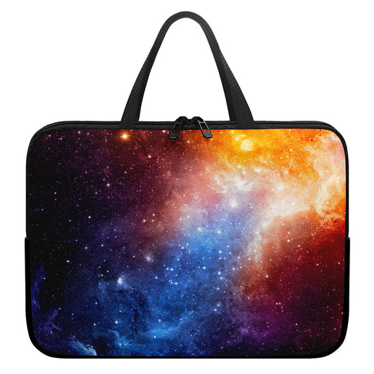 Fiery Universe Nebula Galaxy Space Print Laptop Sleeve With Handle
