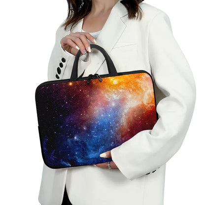 Fiery Universe Nebula Galaxy Space Print Laptop Sleeve With Handle