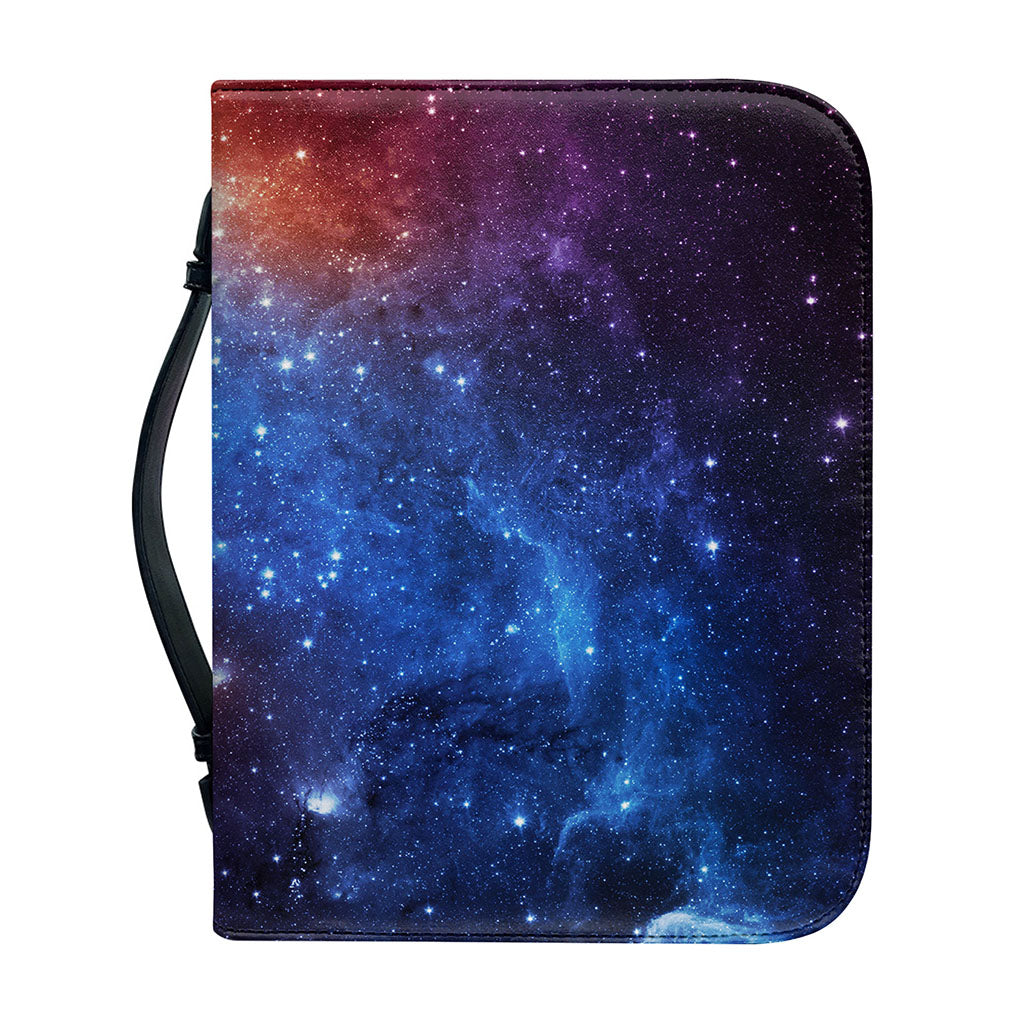 Fiery Universe Nebula Galaxy Space Print Leather Bible Cover