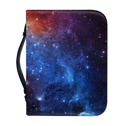 Fiery Universe Nebula Galaxy Space Print Leather Bible Cover