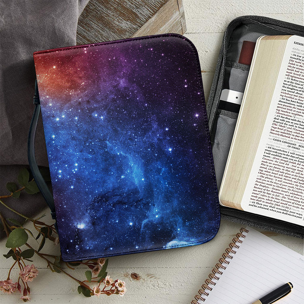 Fiery Universe Nebula Galaxy Space Print Leather Bible Cover