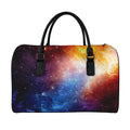 Fiery Universe Nebula Galaxy Space Print Leather Duffel Bag