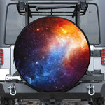 Fiery Universe Nebula Galaxy Space Print Leather Spare Tire Cover