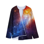 Fiery Universe Nebula Galaxy Space Print Long Sleeve Short Coat