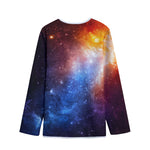 Fiery Universe Nebula Galaxy Space Print Long Sleeve Short Coat