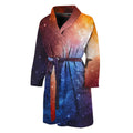 Fiery Universe Nebula Galaxy Space Print Men's Bathrobe