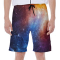Fiery Universe Nebula Galaxy Space Print Men's Beach Shorts