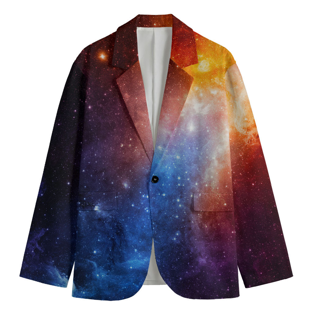 Fiery Universe Nebula Galaxy Space Print Men's Blazer